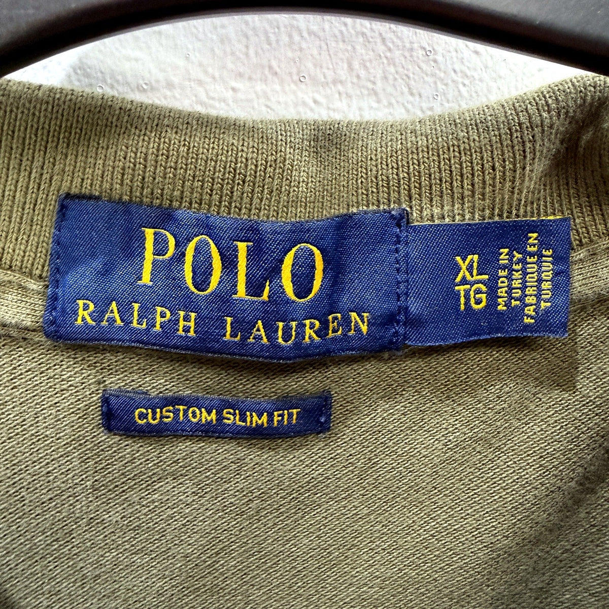 Polo Ralph Lauren Mens Olive Green Slim Fit Shirt Size XL