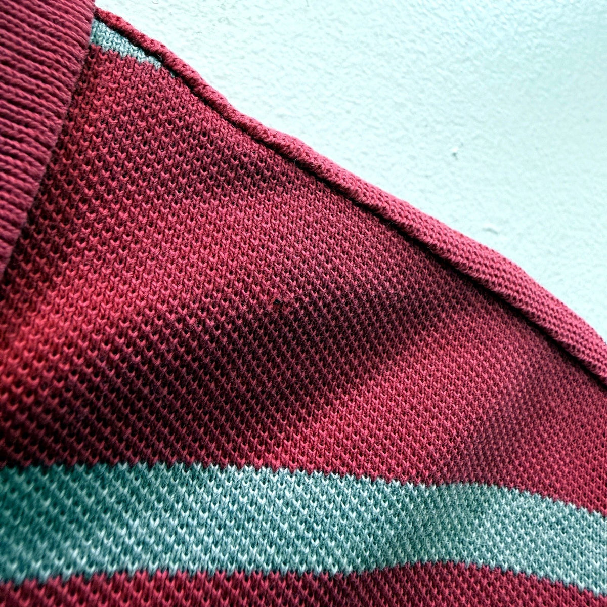 Gazman Mens Striped Cotton Polo Shirt in Red and Blue, Casual Style, Size L