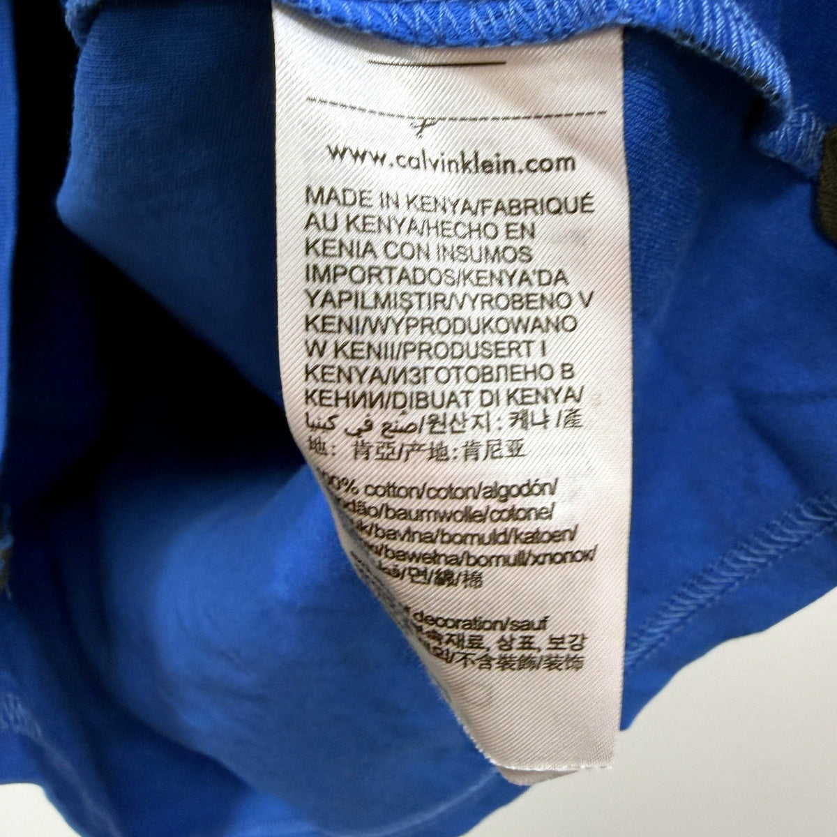 Calvin Klein Mens Blue Cotton Polo Shirt with Short Sleeves Size Small