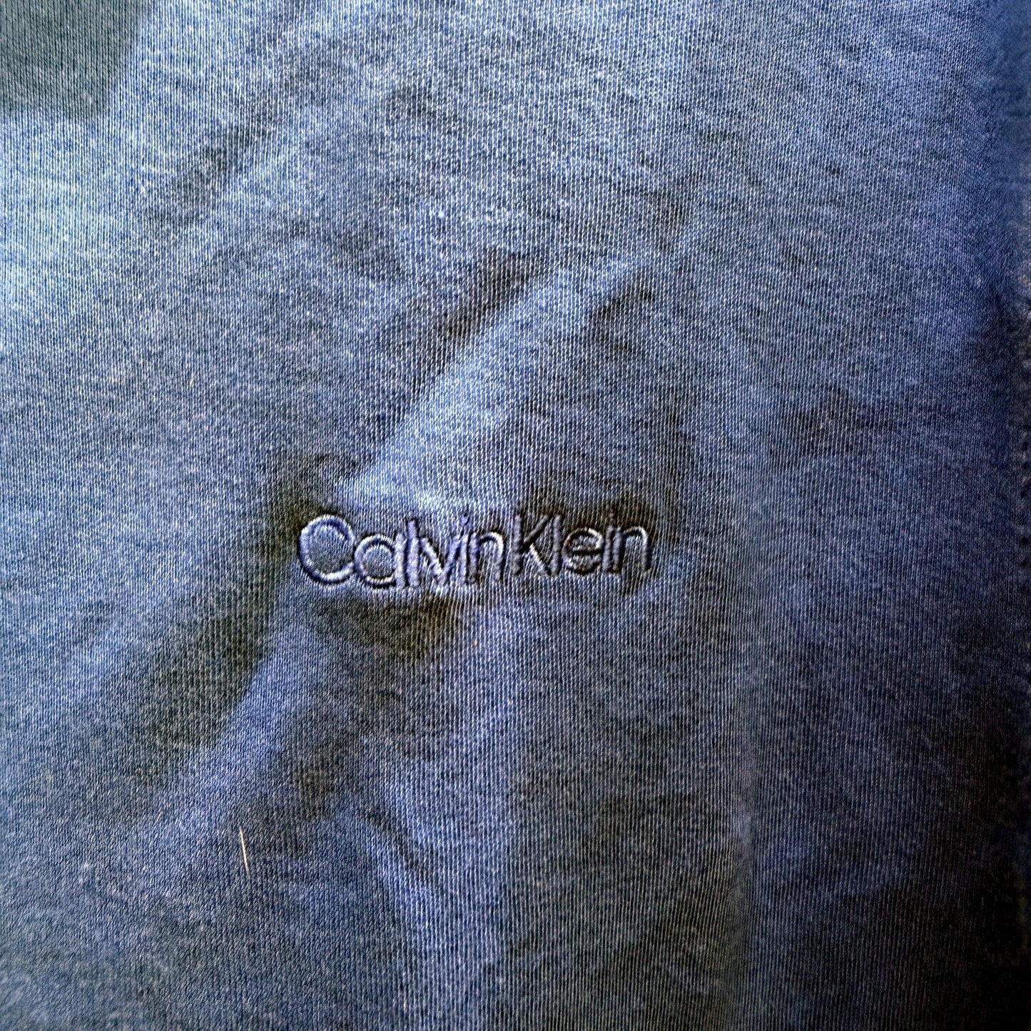 Calvin Klein Mens Blue Cotton Polo Shirt with Short Sleeves Size Small