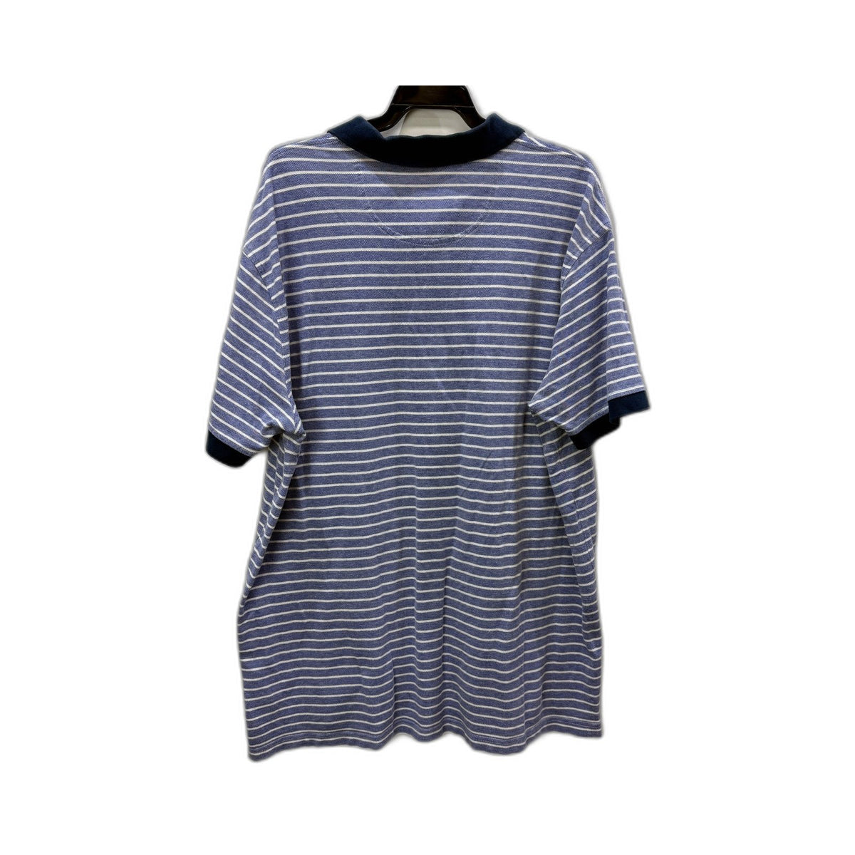Gazman Mens Striped Navy and White Cotton Polo Shirt, XXL Size