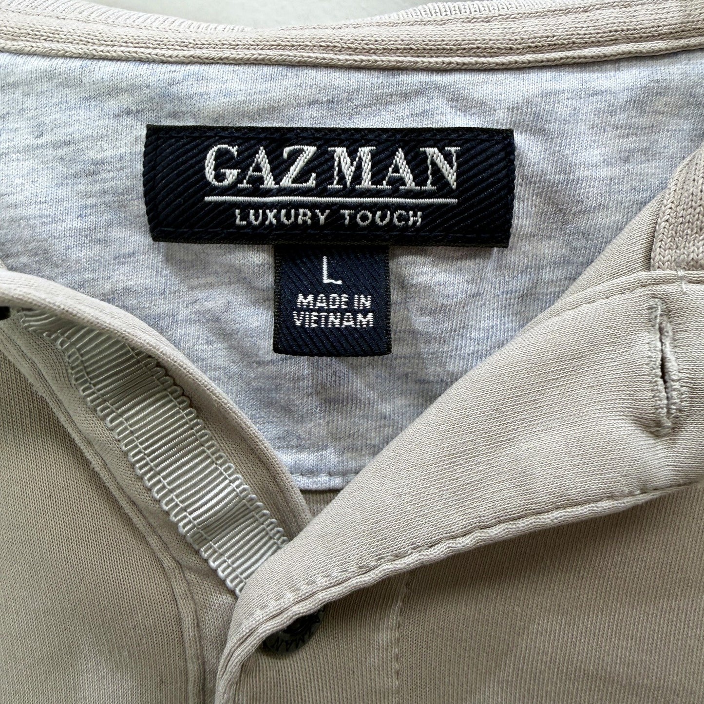 Gazman Mens Luxury Touch Gray Polo Shirt | Size L NEW