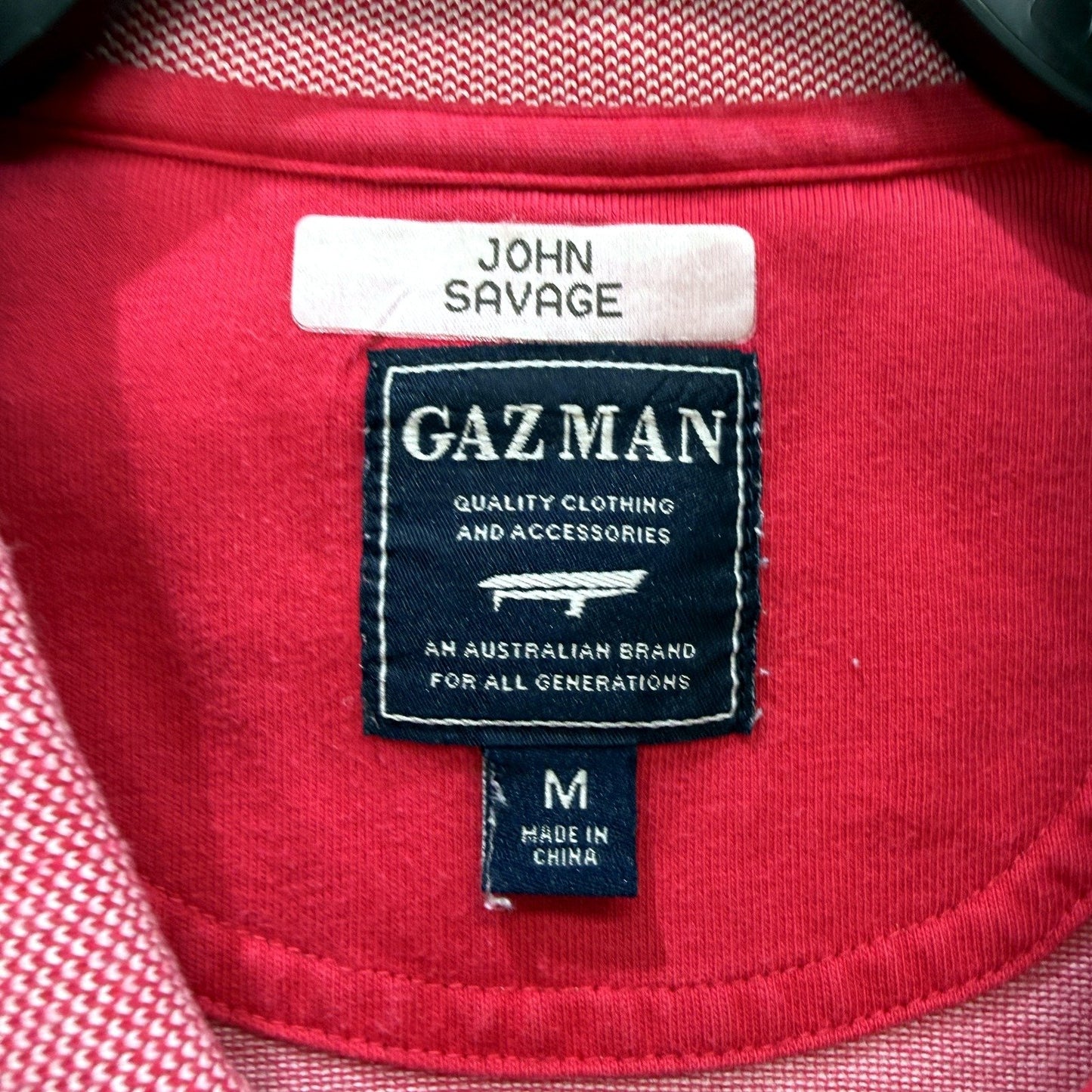 Gazman Mens Cotton Polo Shirt, Short Sleeve, Pink, Size M