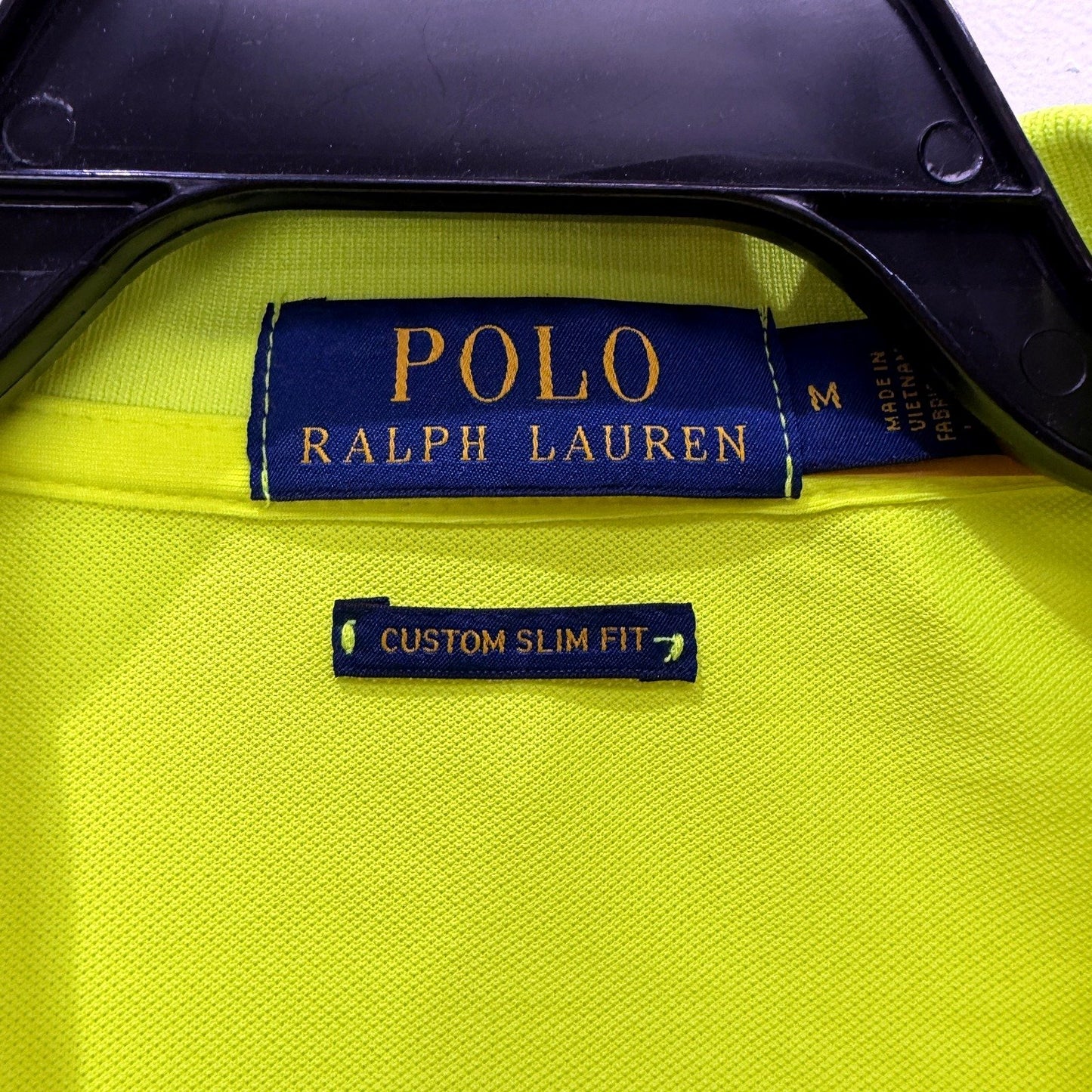 Polo Ralph Lauren Mens Slim Fit Neon Yellow Shirt Size M