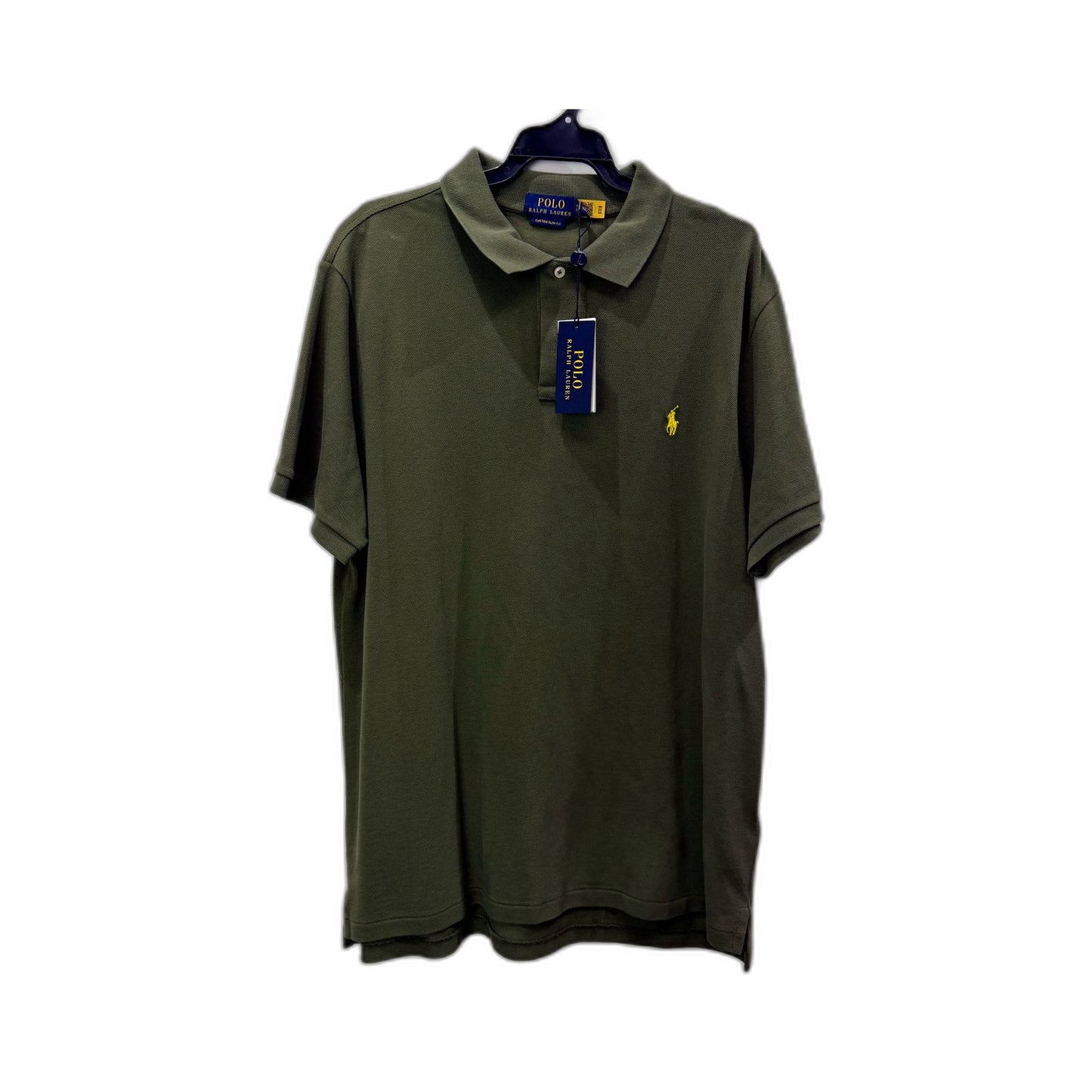 Polo Ralph Lauren Mens Olive Green Cotton Short Sleeve Shirt XL NEW