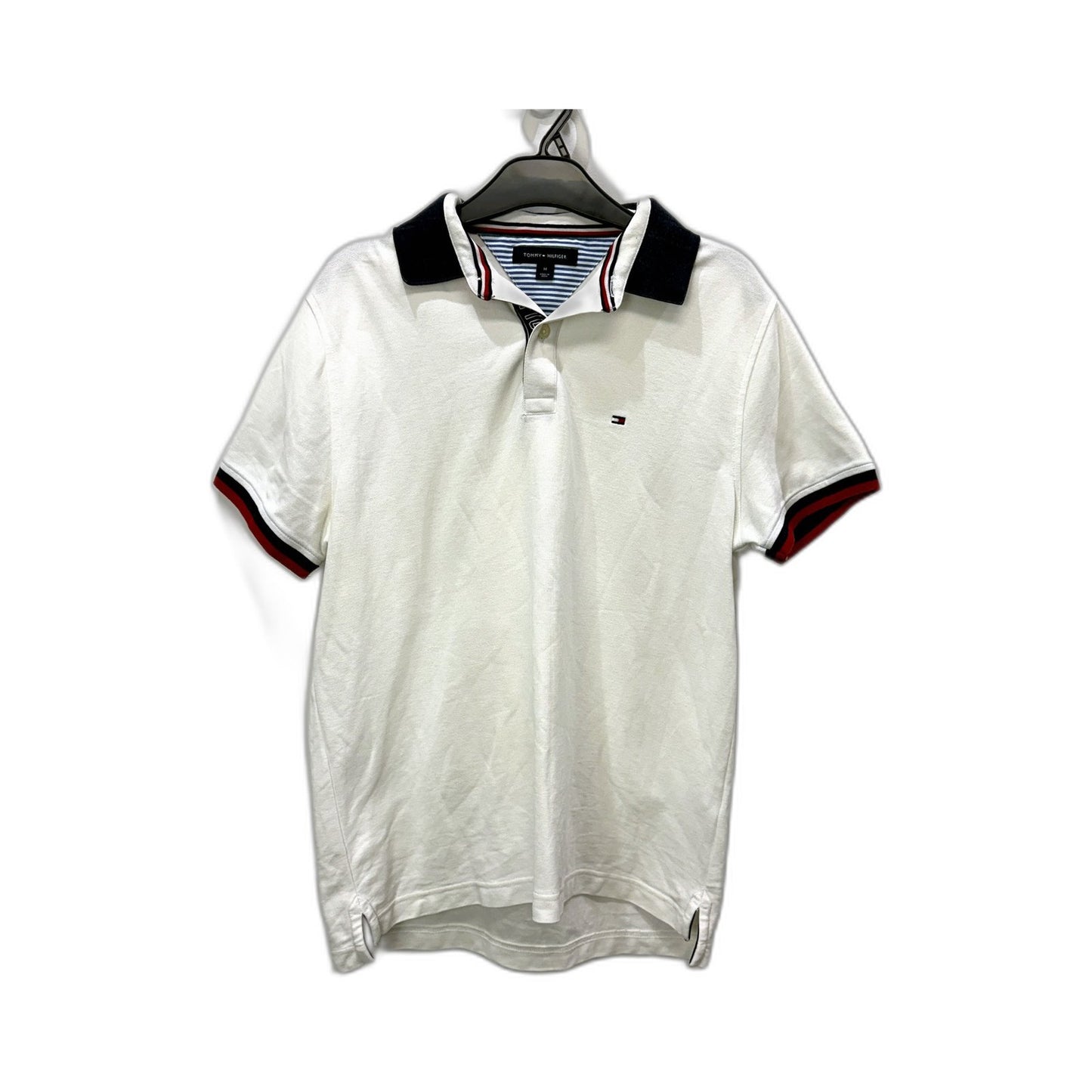 Tommy Hilfiger Mens Classic Polo Shirt Cotton Pique Comfortable White Size M