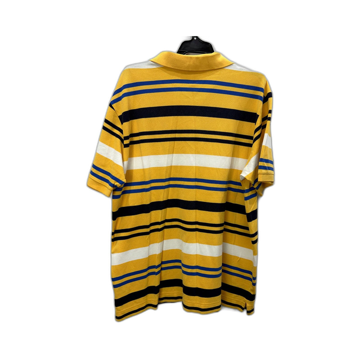 Nautica Mens Striped Polo Shirt Cotton Casual Lightweight Yellow Navy Size XL
