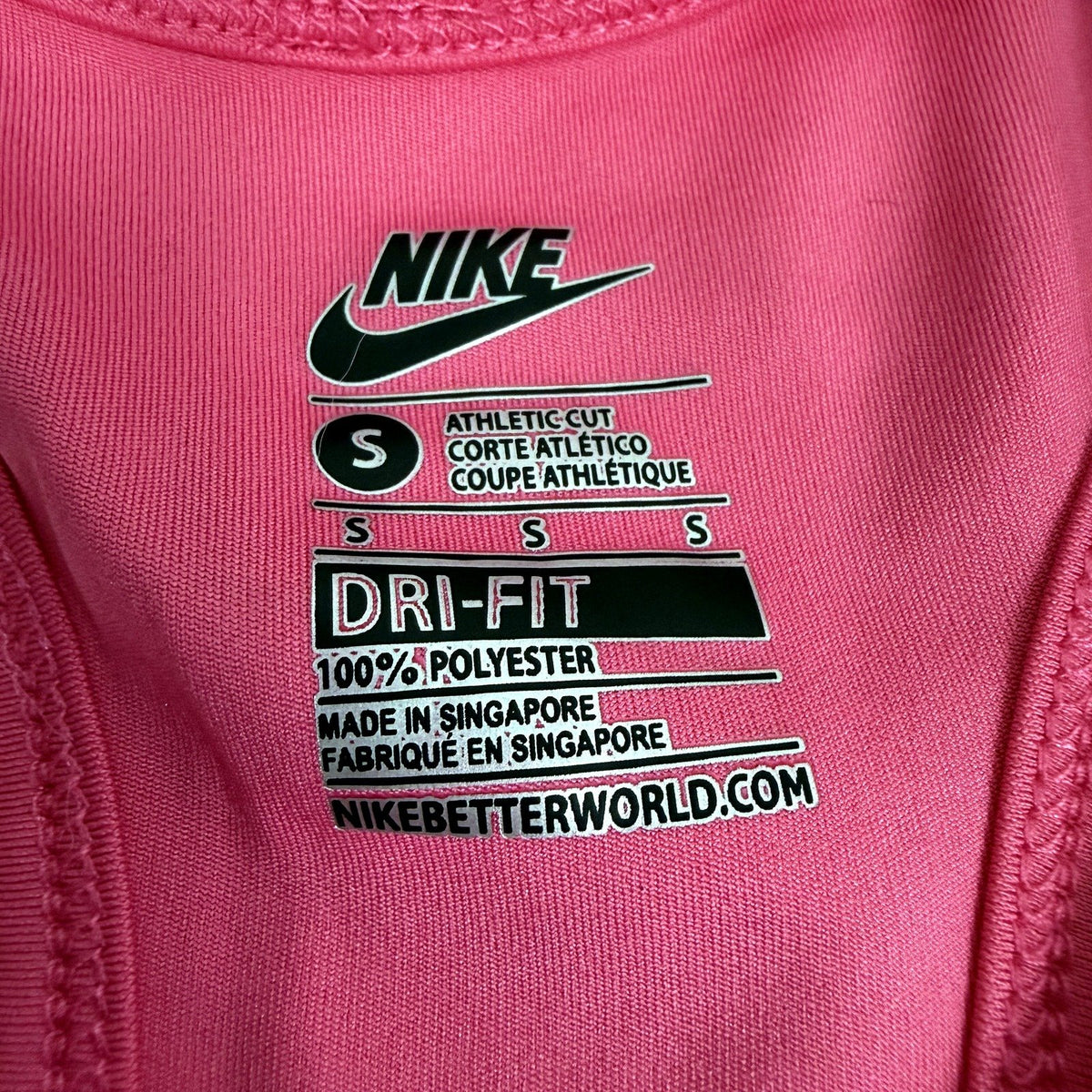 Nike Womens Dri-Fit Sports Bra and Shorts Set in Pink, Size Small