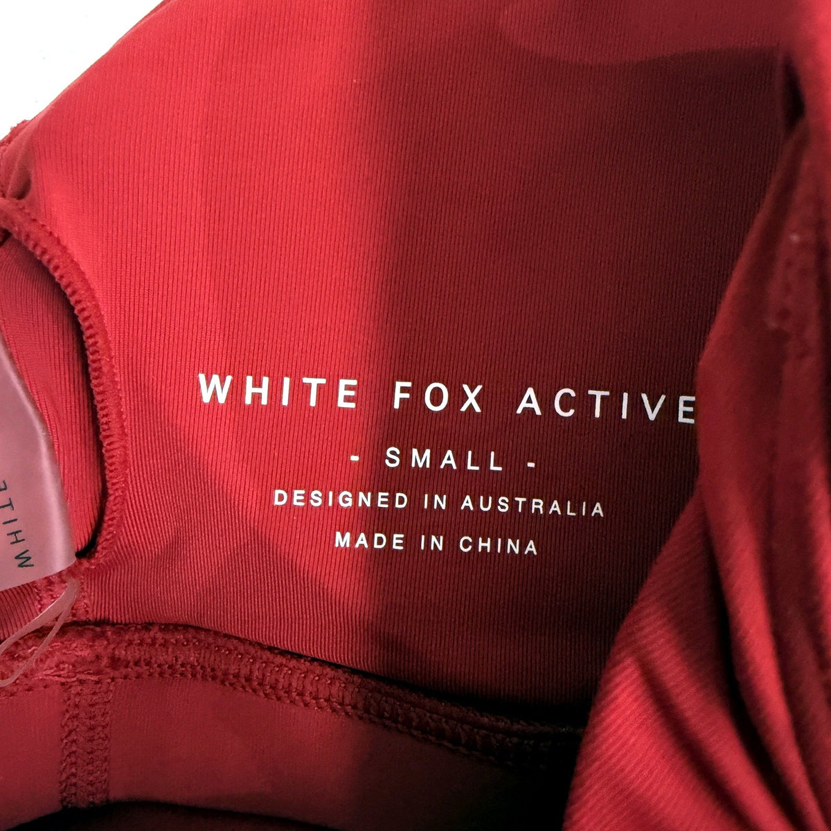 White Fox Active Womens Padded Sports Top in Red, Small Size