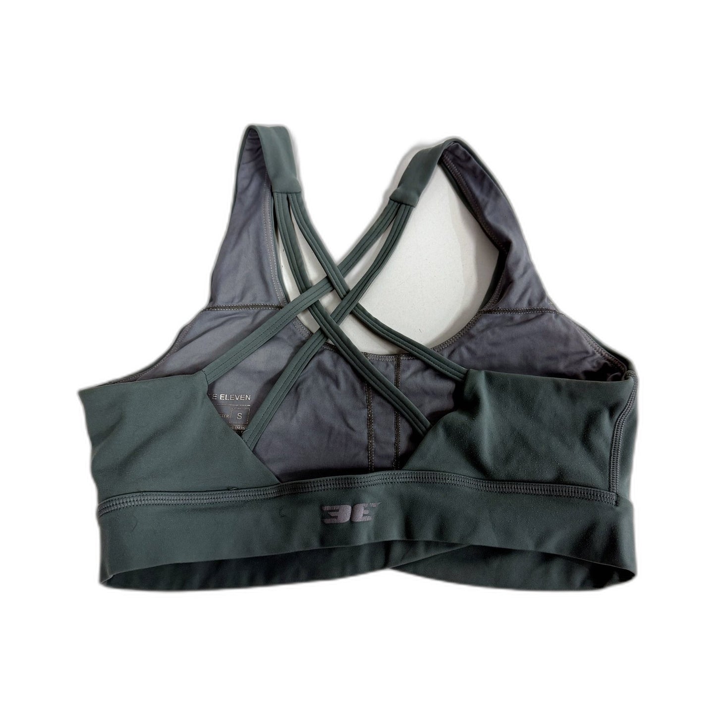 Elite Eleven Womens Sports Bra Sage Green Lightweight Breathable Athletic Size S