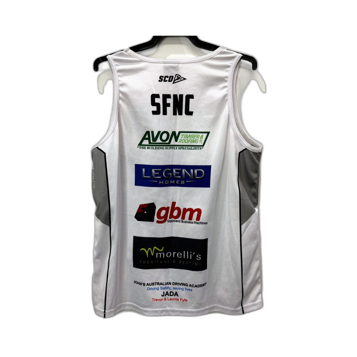 SCD Mens Basketball Jersey White Black Lightweight Athletic Size Large