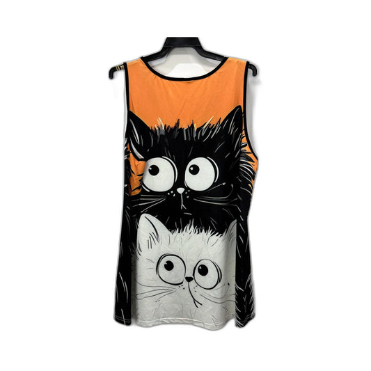 Chaos Monkey Mens Graphic Print Tank Top Sleeveless Multi Color Size 1XL