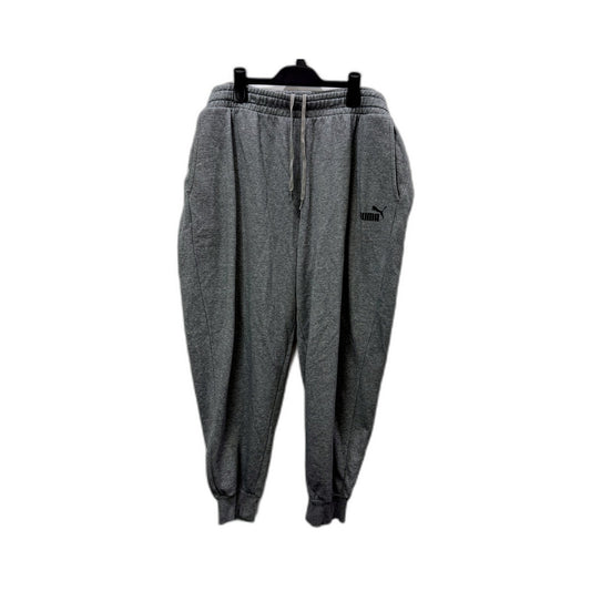 Puma Mens Gray Sweatpants with Drawstring Waist and Cotton Blend, Size 3XL