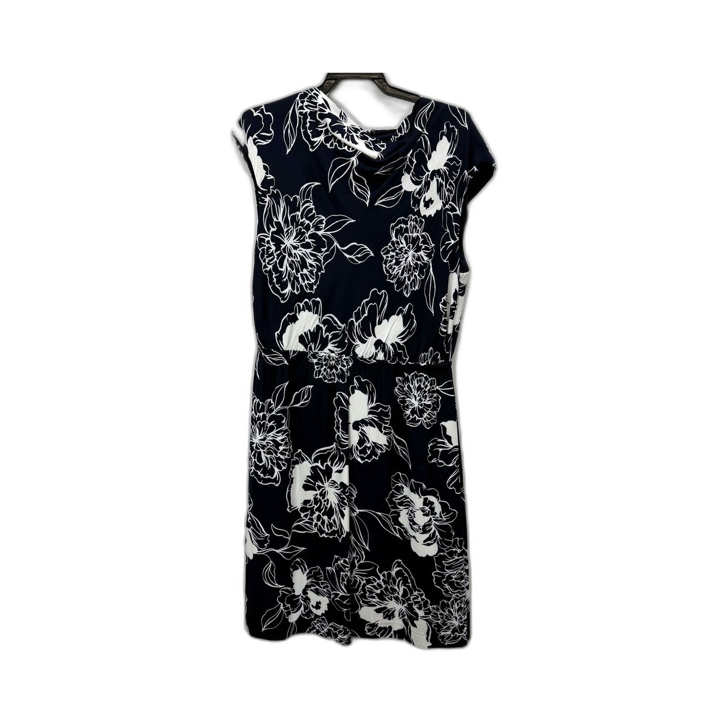 David Lawrence Womens Floral Midi Dress Black and White Casual Size 12