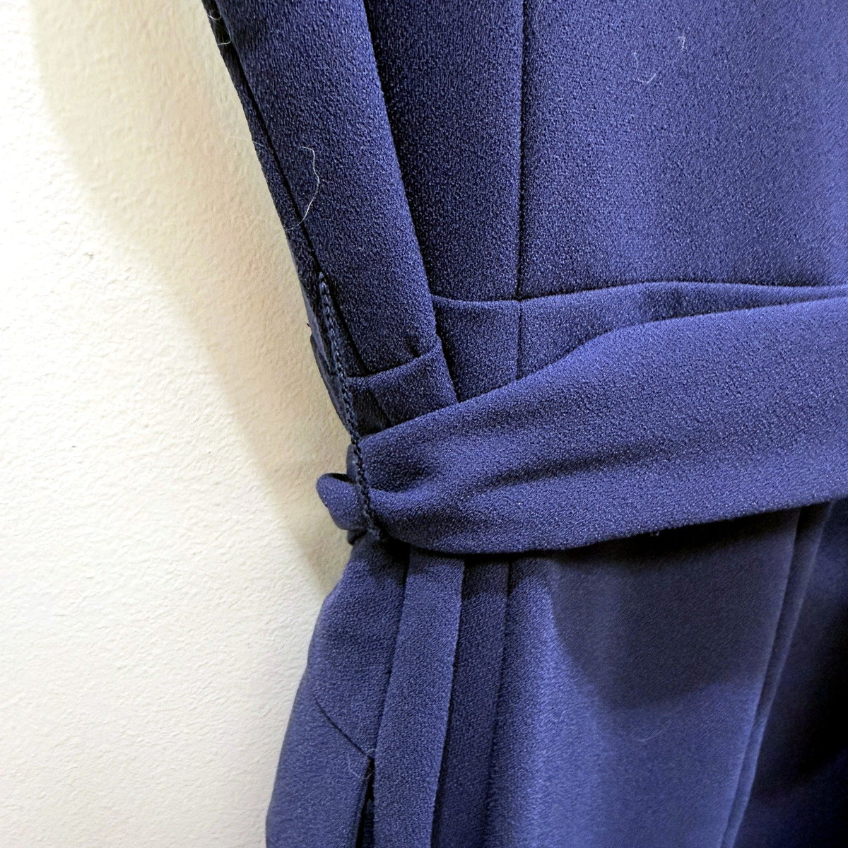 Cue Womens Belted Navy Blue Cap Sleeve Midi Dress by - Size 10