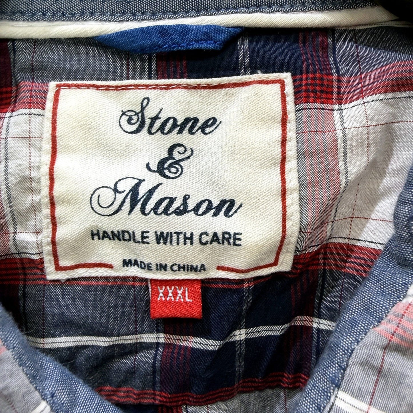 Stone and Mason Mens Plaid Button-Down Shirt Multi Color Cotton Size XXXL