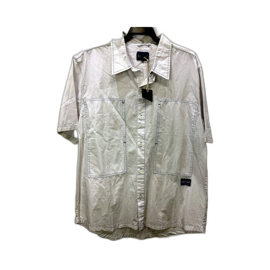 Larriett Mens Button-Down Casual White 100% Cotton Shirt, Size XL NEW