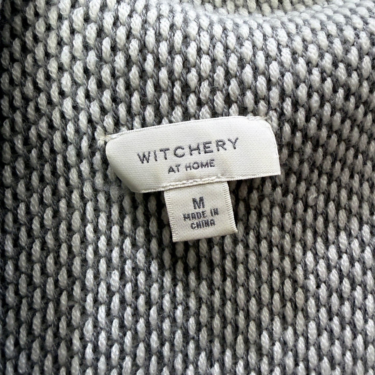 Witchery Womens Patchwork Cardigan Sweater Open Front Gray and Cream Size M