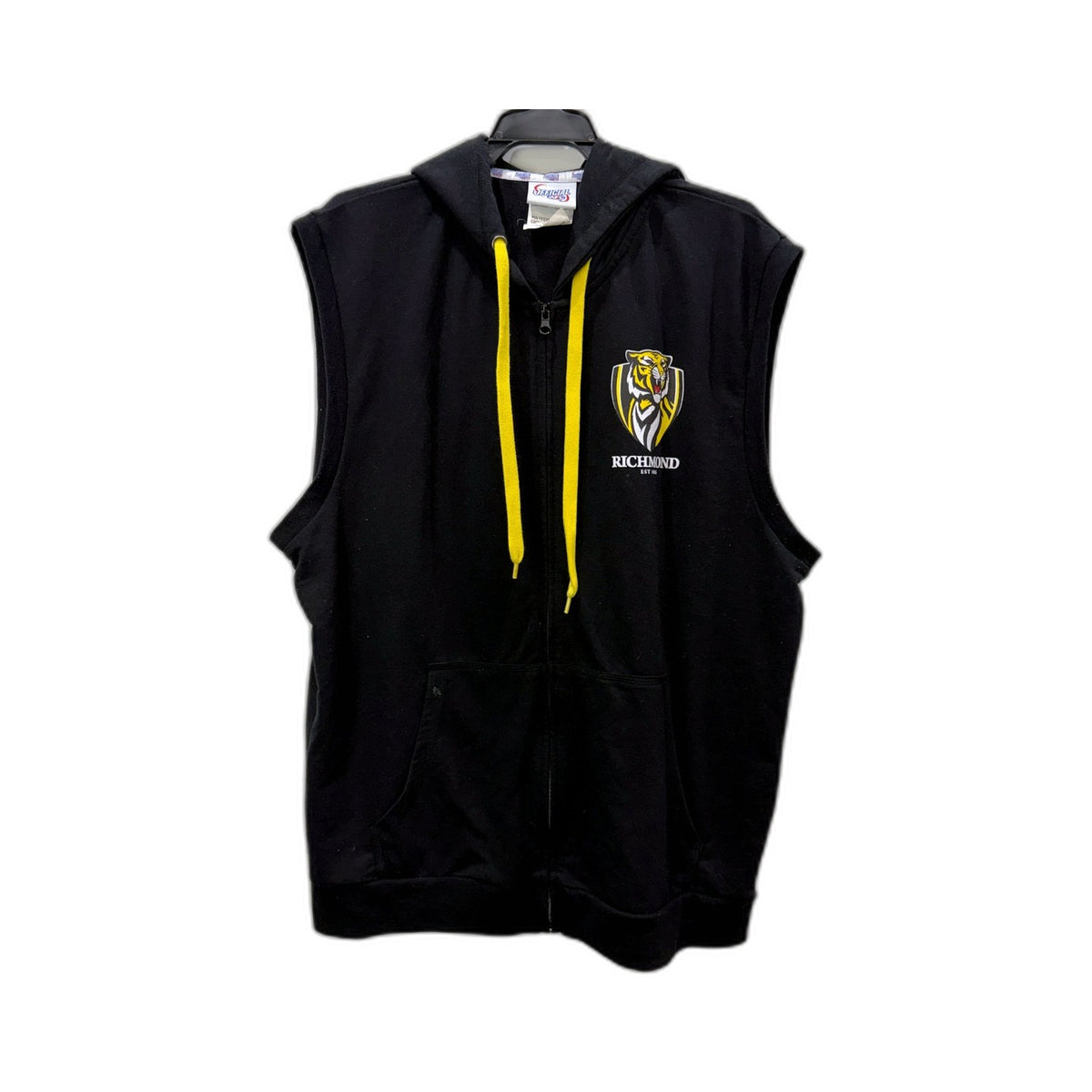 Richmond Mens Hooded Sleeveless Sweatshirt in Black, Extra Large Size 2XL