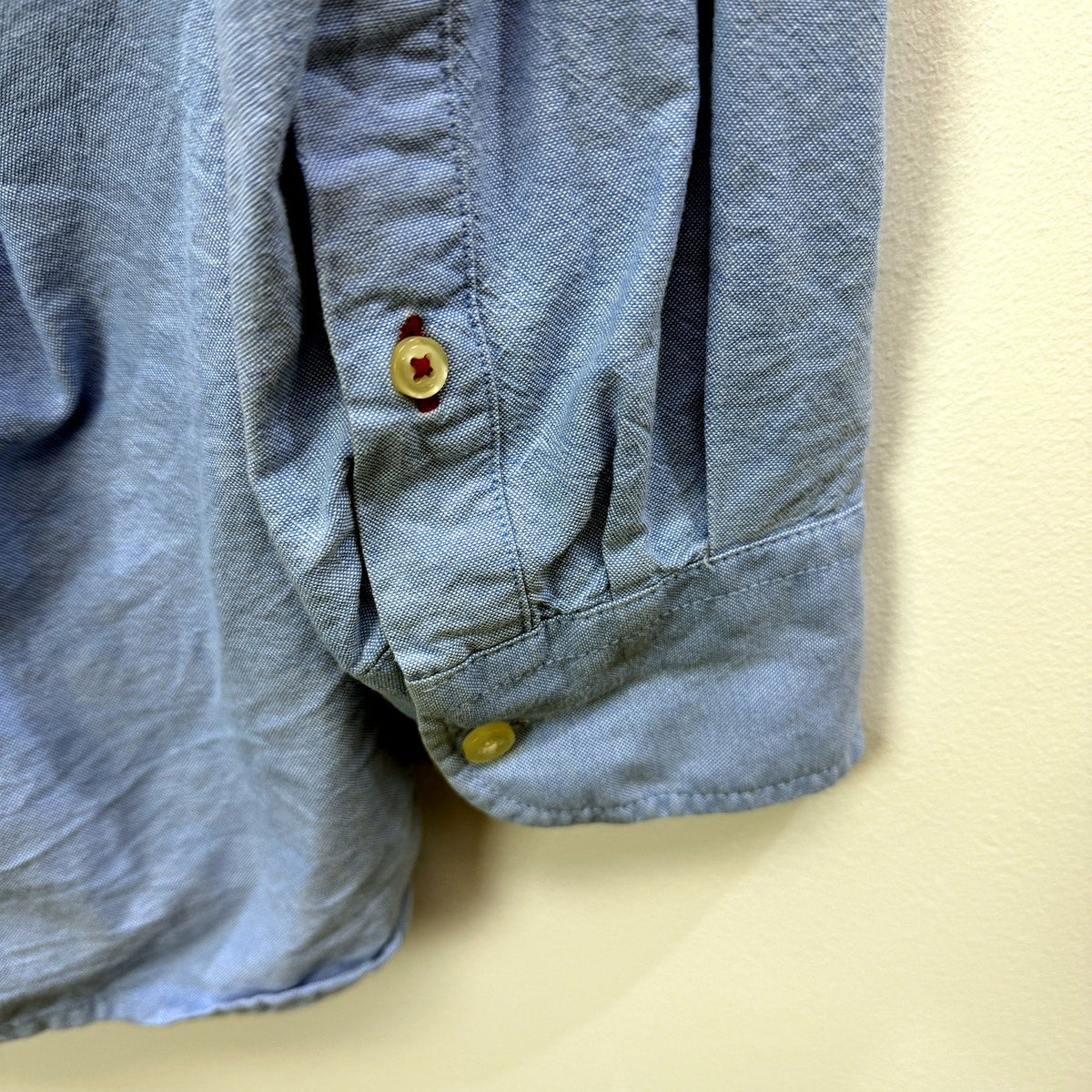 Tommy Hilfiger Mens Button-Down Shirt Light Blue Cotton Regular Fit Size L