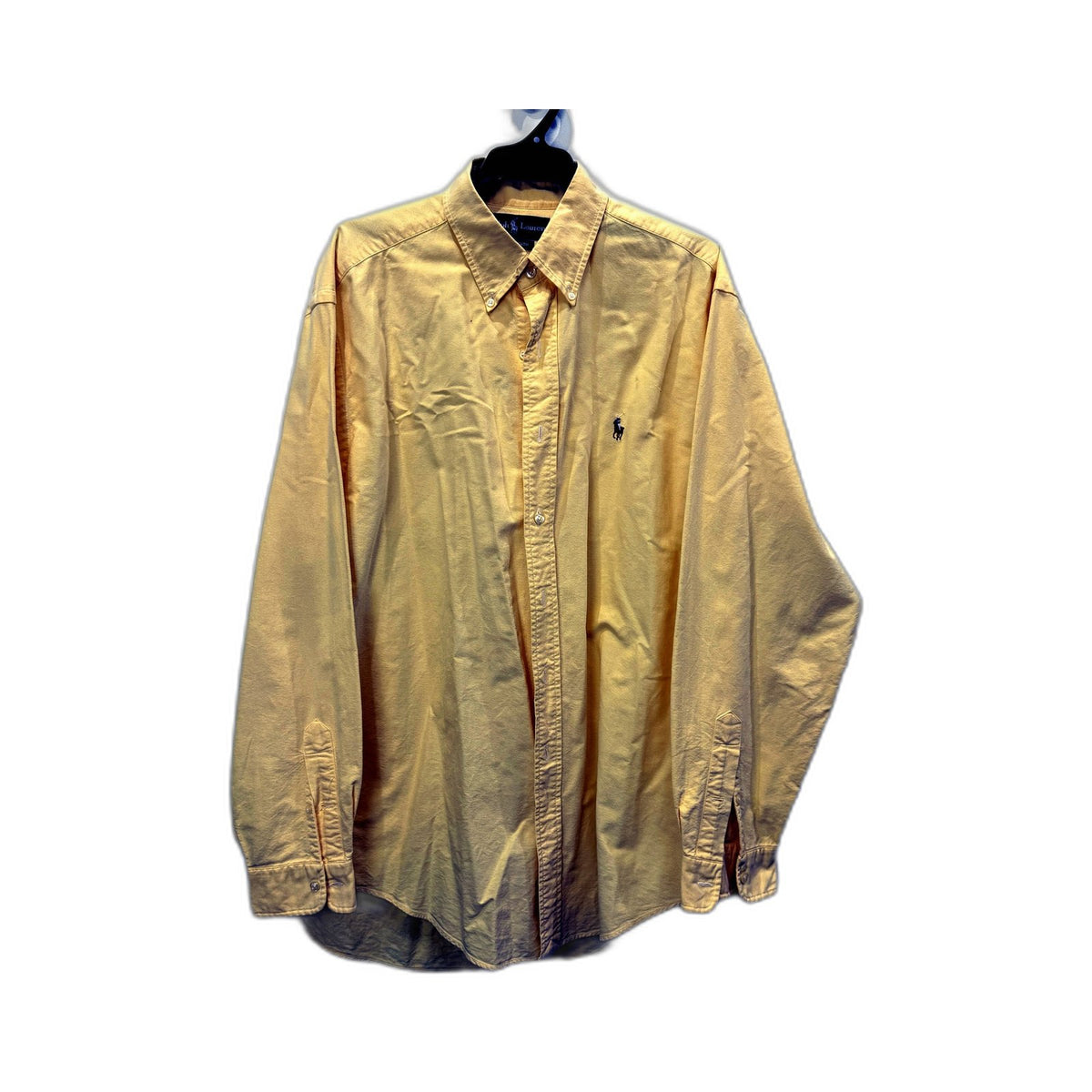 Ralph Lauren Mens Yarmouth Yellow Cotton Button-Down Casual Shirt Size M