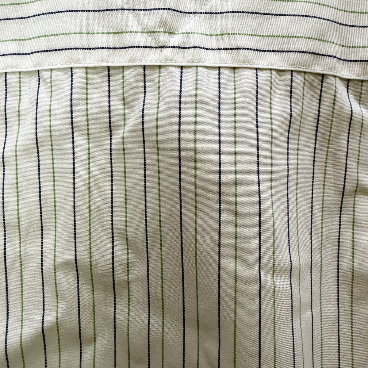Tommy Hilfiger Mens Striped Dress Shirt White with Navy and Green Size 34-35