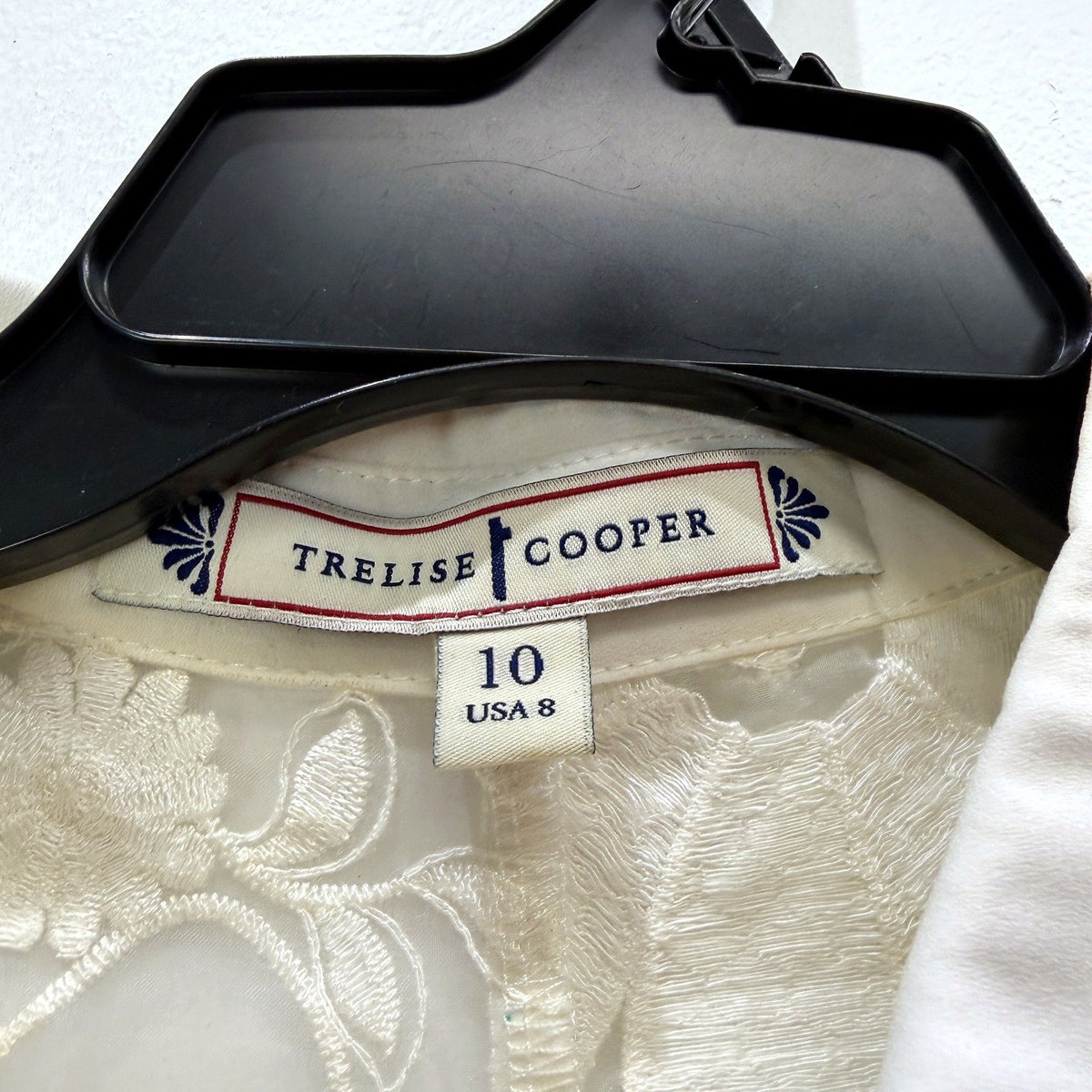 Trelise Cooper Womens Floral Embroidered Pleated Sleeveless Dress Ivory Size 10