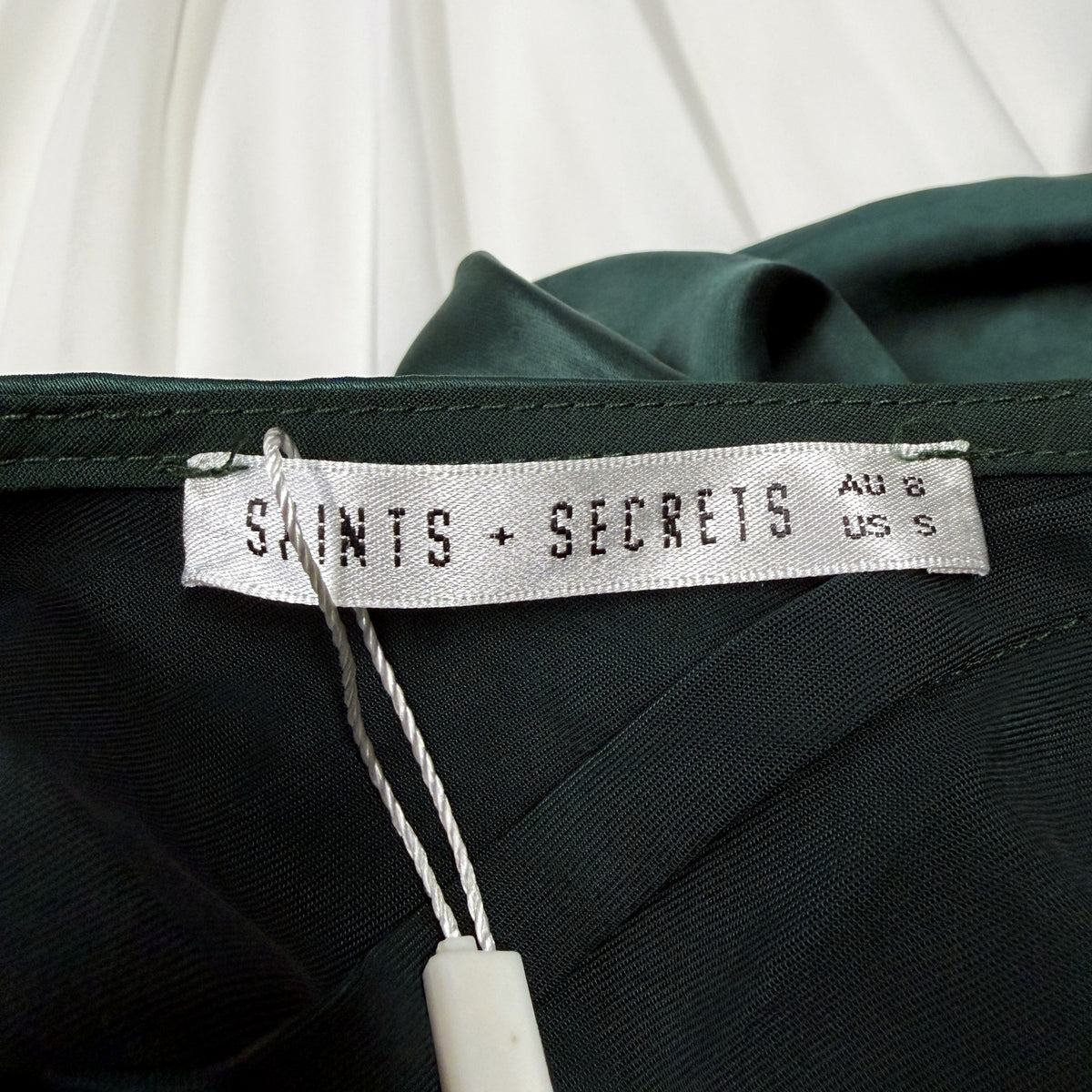Saints + Secrets Womens Midi Dress Lightweight Casual Forest Green Size 8/S NEW