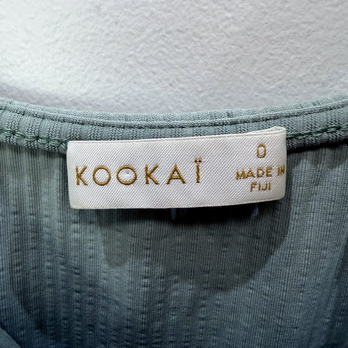 Kookai Womens Ribbed Knit Tank Dress Sleeveless Scoop Neck Olive Green Size 0