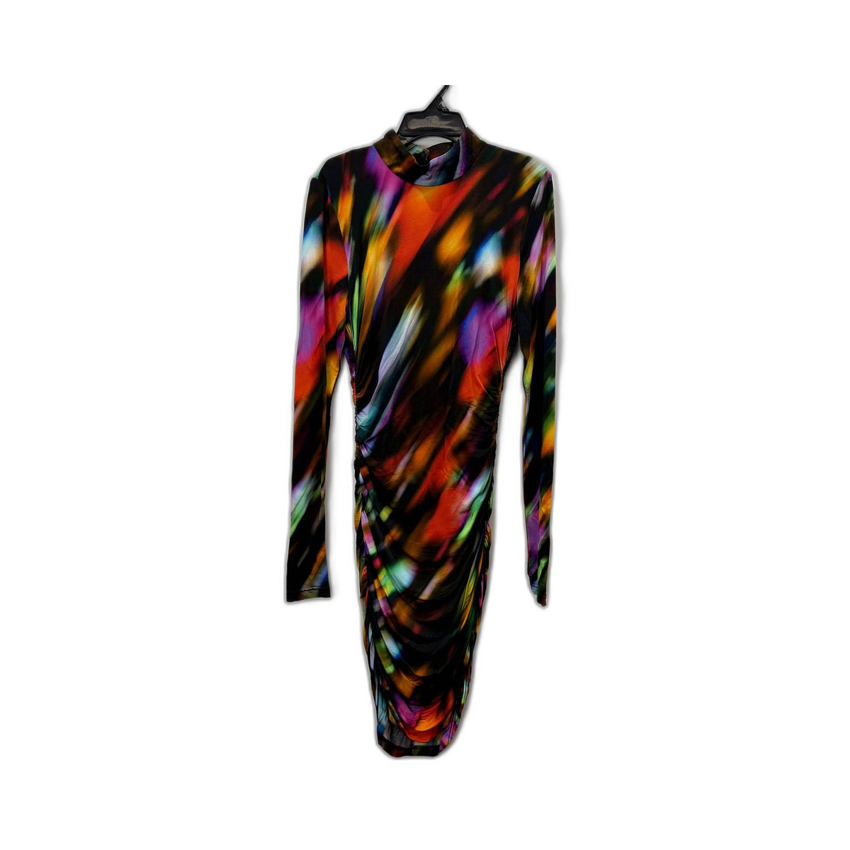 Cue Womens Multicolor Bodycon Dress with Long Sleeves and Stretchy Sz 8