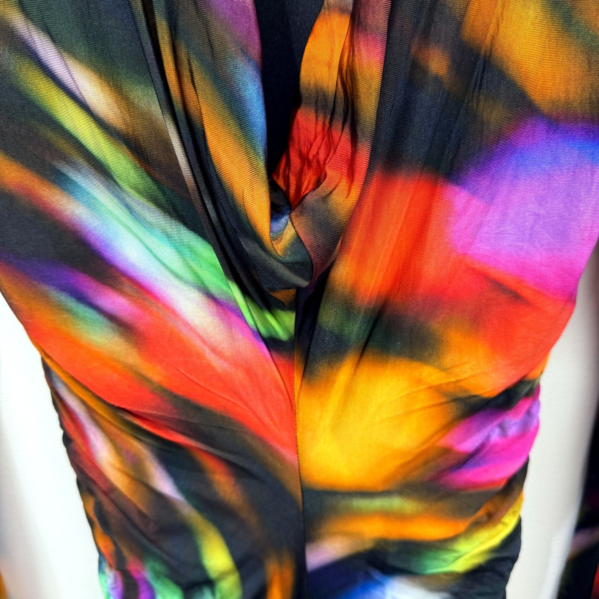 Cue Womens Multicolor Bodycon Dress with Long Sleeves and Stretchy Sz 8