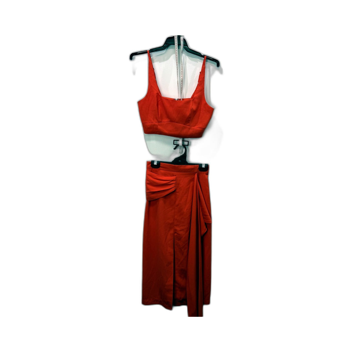 SNDYS Womens 2-Piece Rust Crop Top and Midi Skirt Outfit Set Sz XS NEW