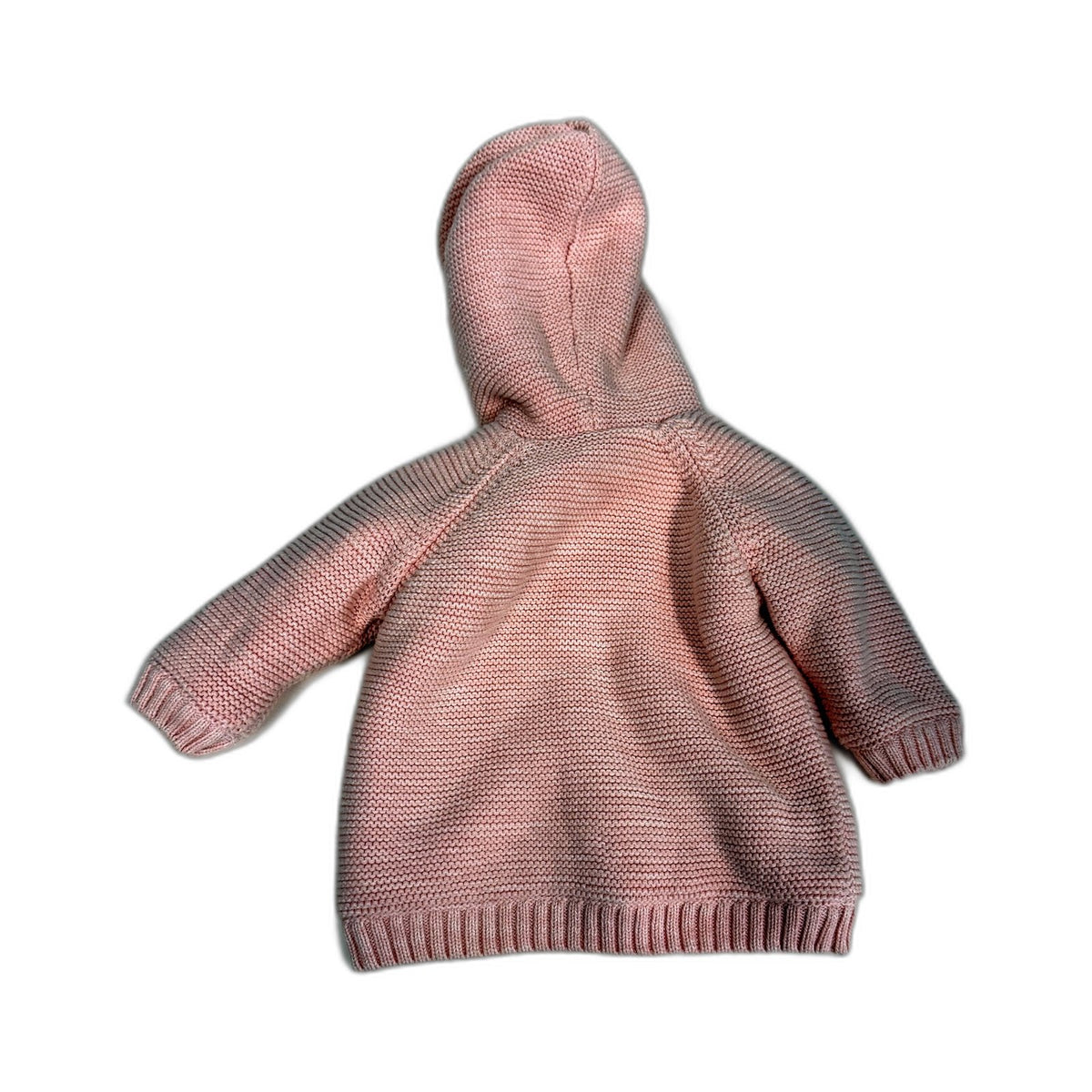 Seed Heritage Girls Pink Hooded Knit Cardigan for Newborns 0-3 Months