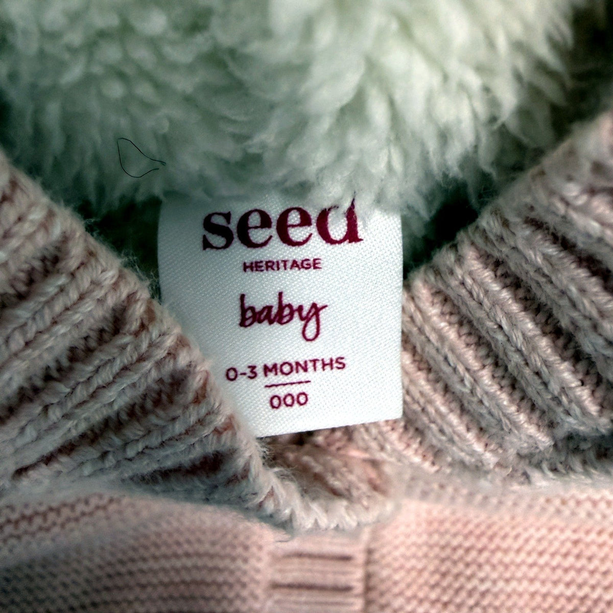 Seed Heritage Girls Pink Hooded Knit Cardigan for Newborns 0-3 Months