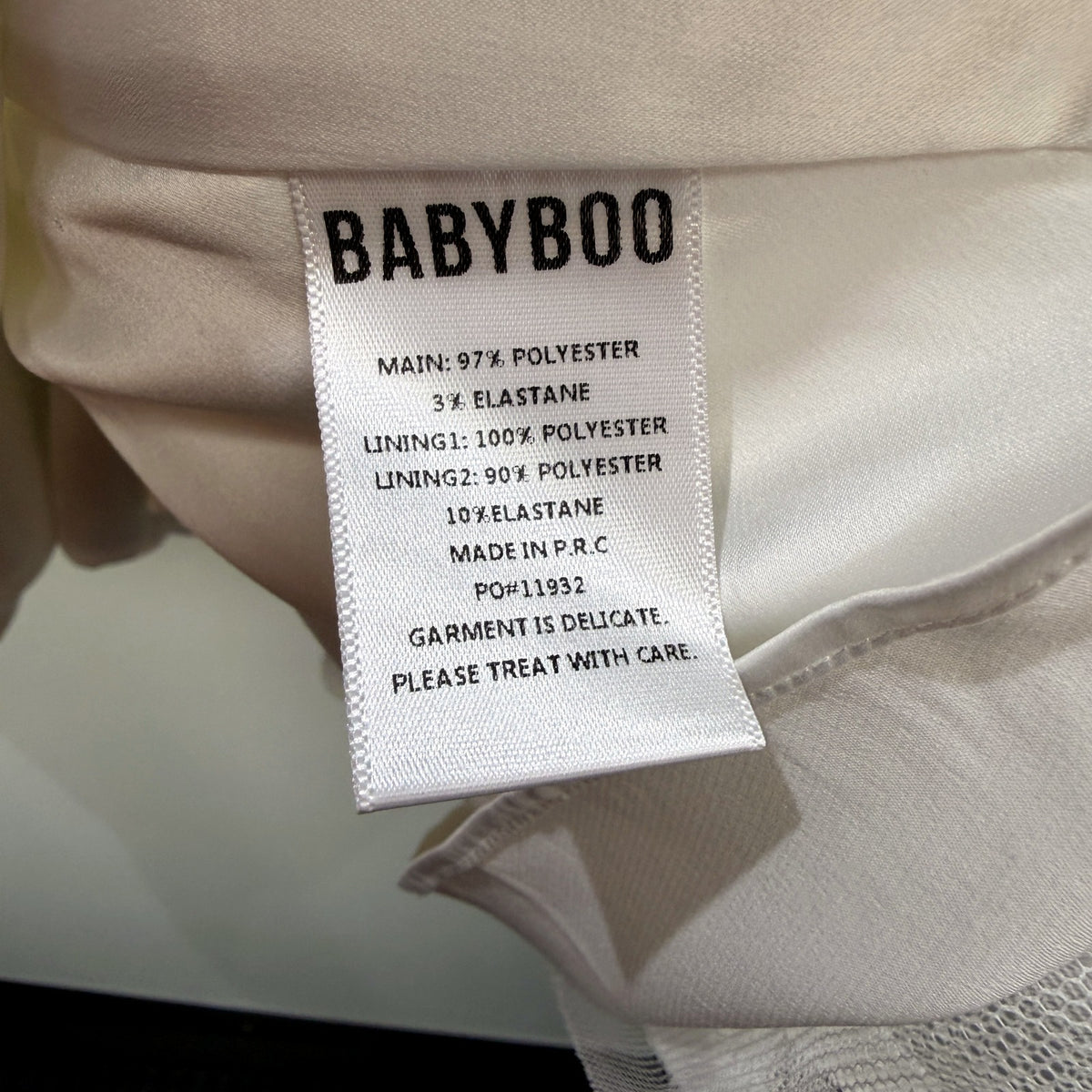 Babyboo Womens Mini Flared Hip Dress Satin Formal Prom Gown Ivory Size XS