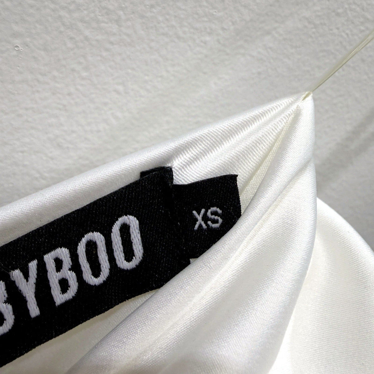 Babyboo Womens Mini Flared Hip Dress Satin Formal Prom Gown Ivory Size XS