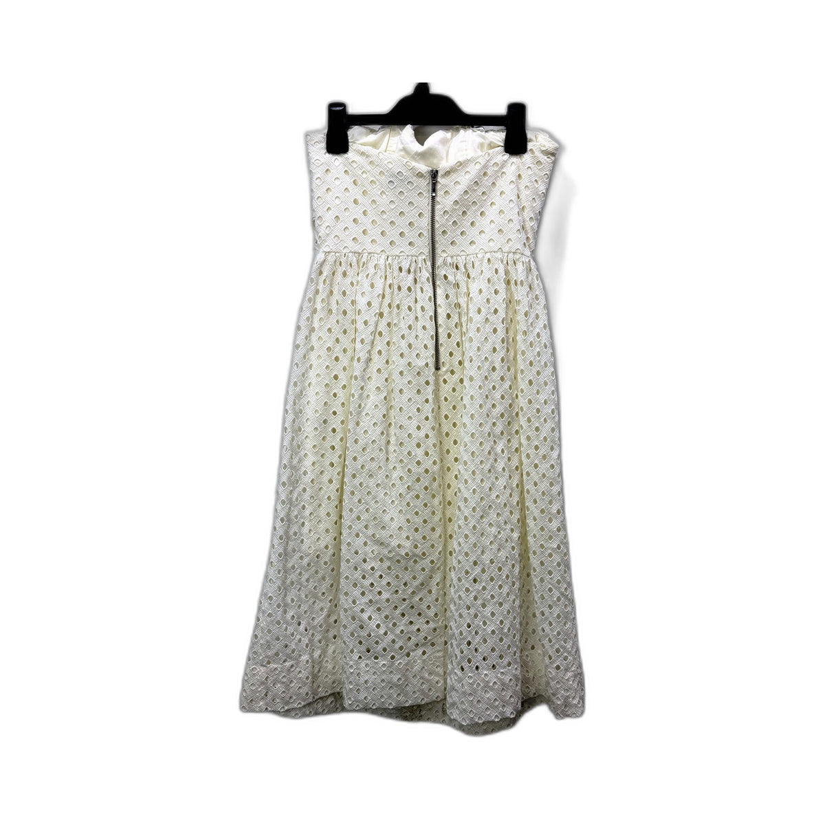 Sheike Womens Eyelet Dress - Casual Summer Cotton White Size 8