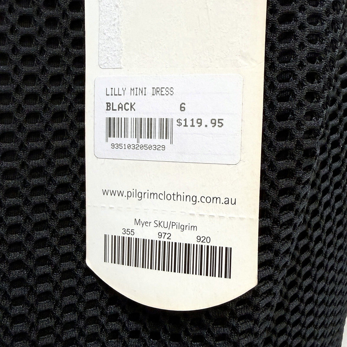 Pilgrim Womens Lilly Textured Mini Dress Honeycomb Pattern Black Size 6 NEW