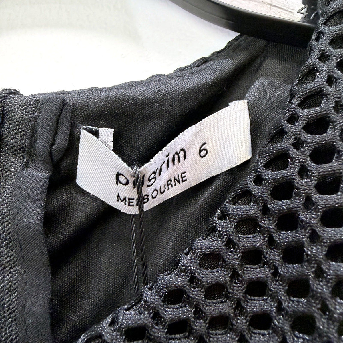 Pilgrim Womens Lilly Textured Mini Dress Honeycomb Pattern Black Size 6 NEW