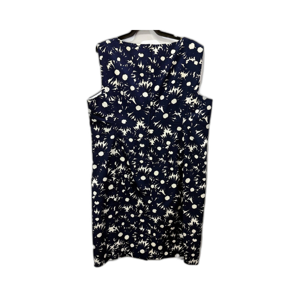 Perri Cutten Womens Sleeveless Floral Print Dress Navy Blue and White Size 18