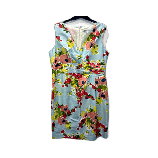 Perri Cutten Womens Floral Print Midi Dress Casual Feminine Mint Size 16