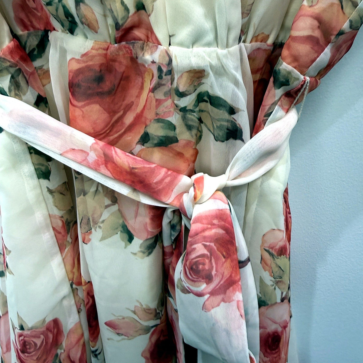 Pilgrim Womens Floral Print Dress Belted Flutter Sleeve Casual Feminine Size 10