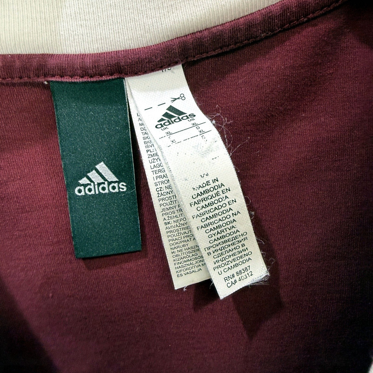 adidas Womens Maroon Cotton Pullover Sweatshirt - Comfortable XL Size
