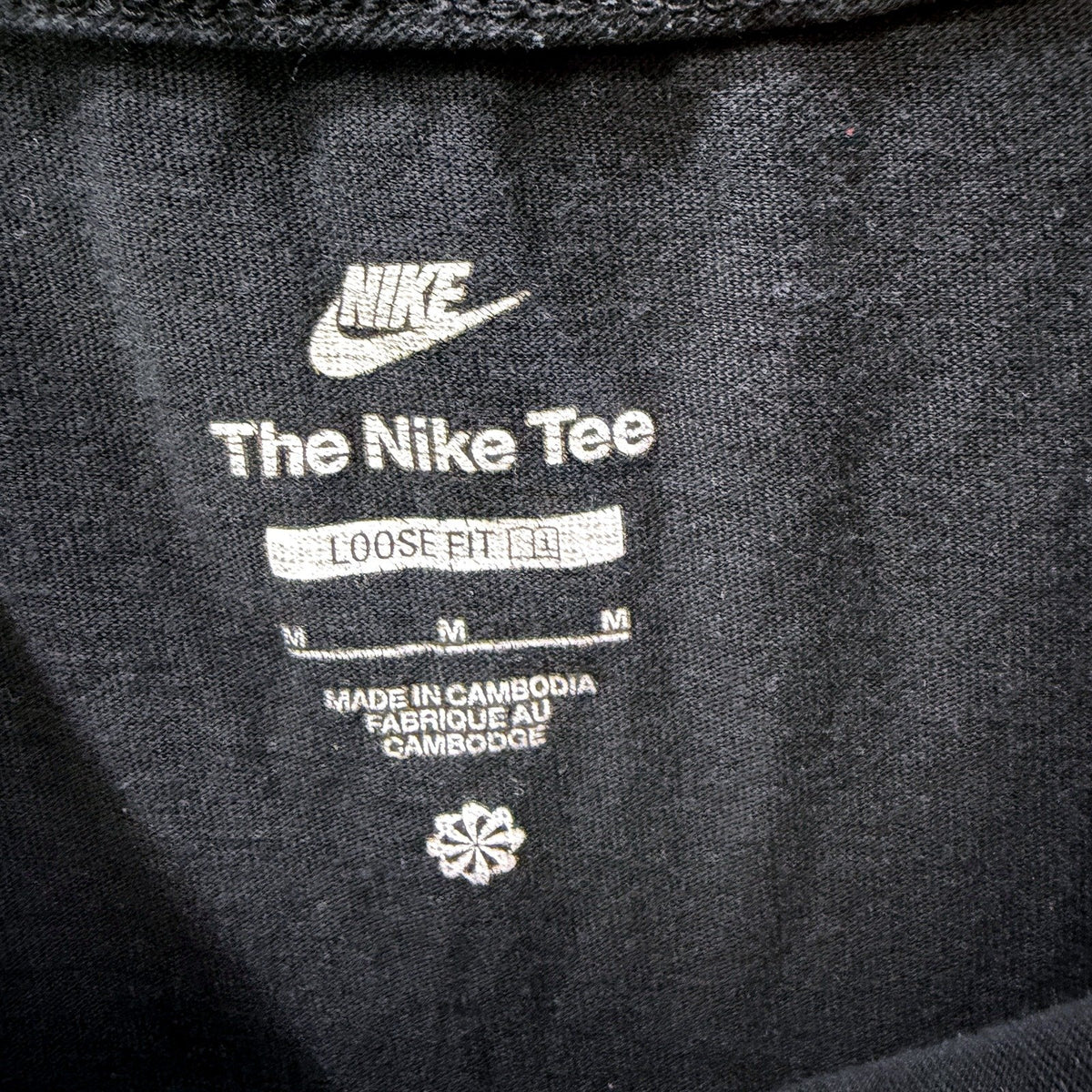 Nike Mens Pullover Sweatshirt Black Loose Fit Cotton Activewear Size M
