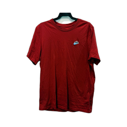 Nike Mens Cotton T-Shirt in Red, Large Size for Casual Wear NEW