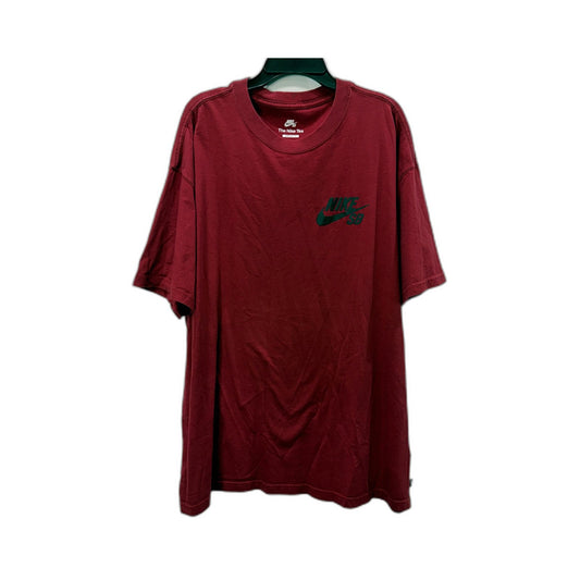 Nike Mens T-Shirt Red Pullover Sweatshirt - Loose Fit, Cotton, Size L