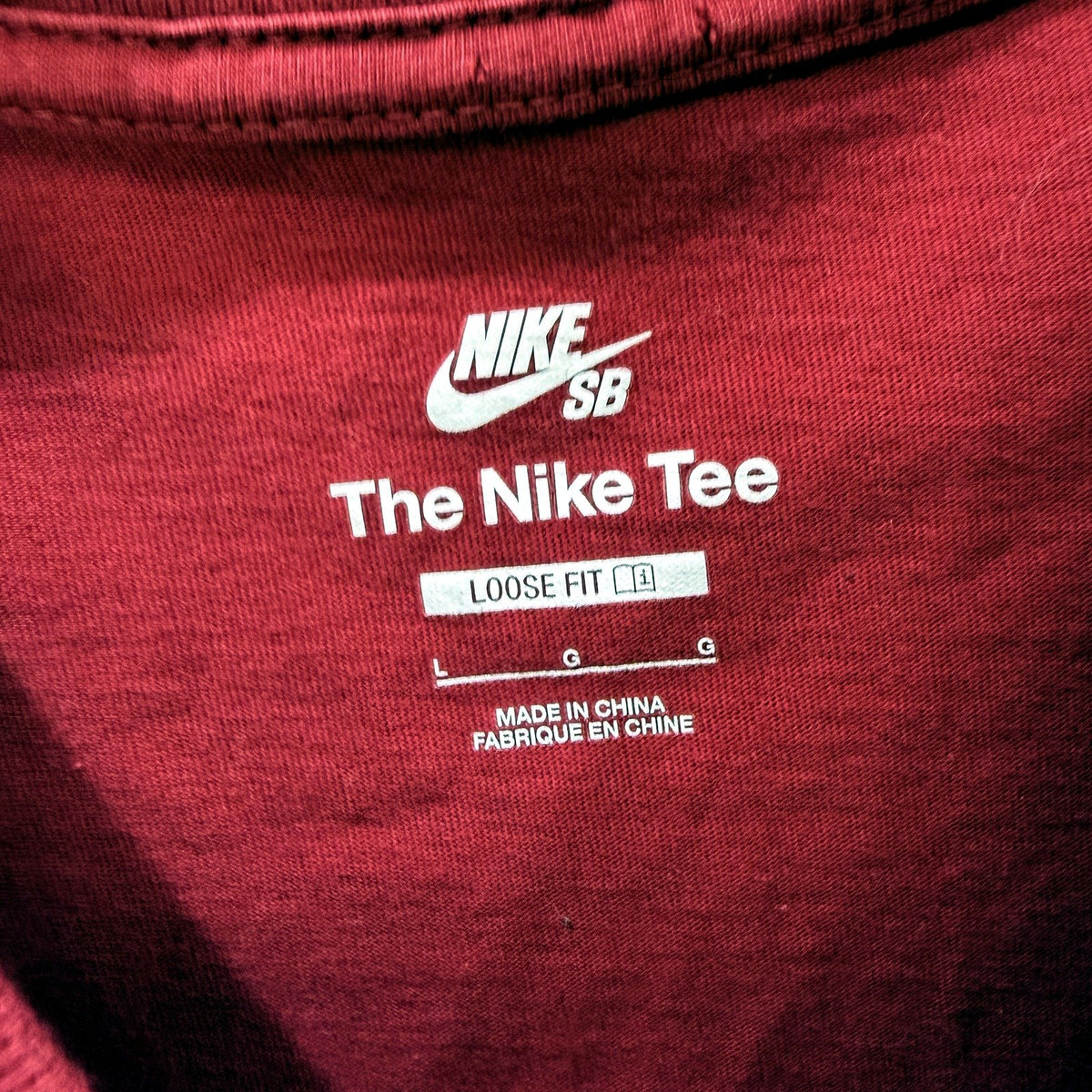 Nike Mens T-Shirt Red Pullover Sweatshirt - Loose Fit, Cotton, Size L