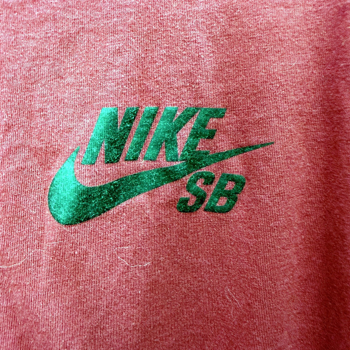 Nike Mens T-Shirt Red Pullover Sweatshirt - Loose Fit, Cotton, Size L