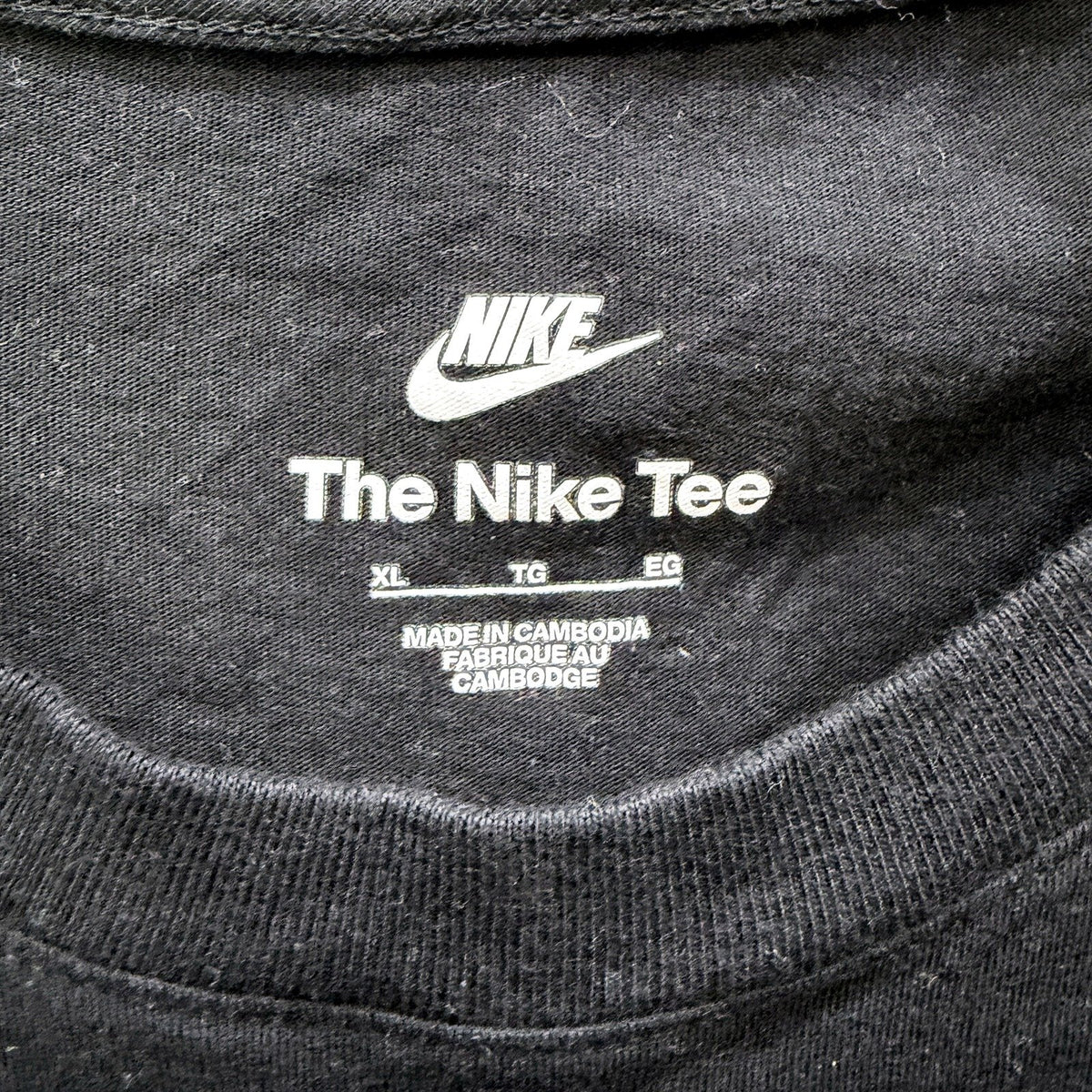 Nike Mens The Tee Black Cotton Casual Comfortable T-Shirt XL Size