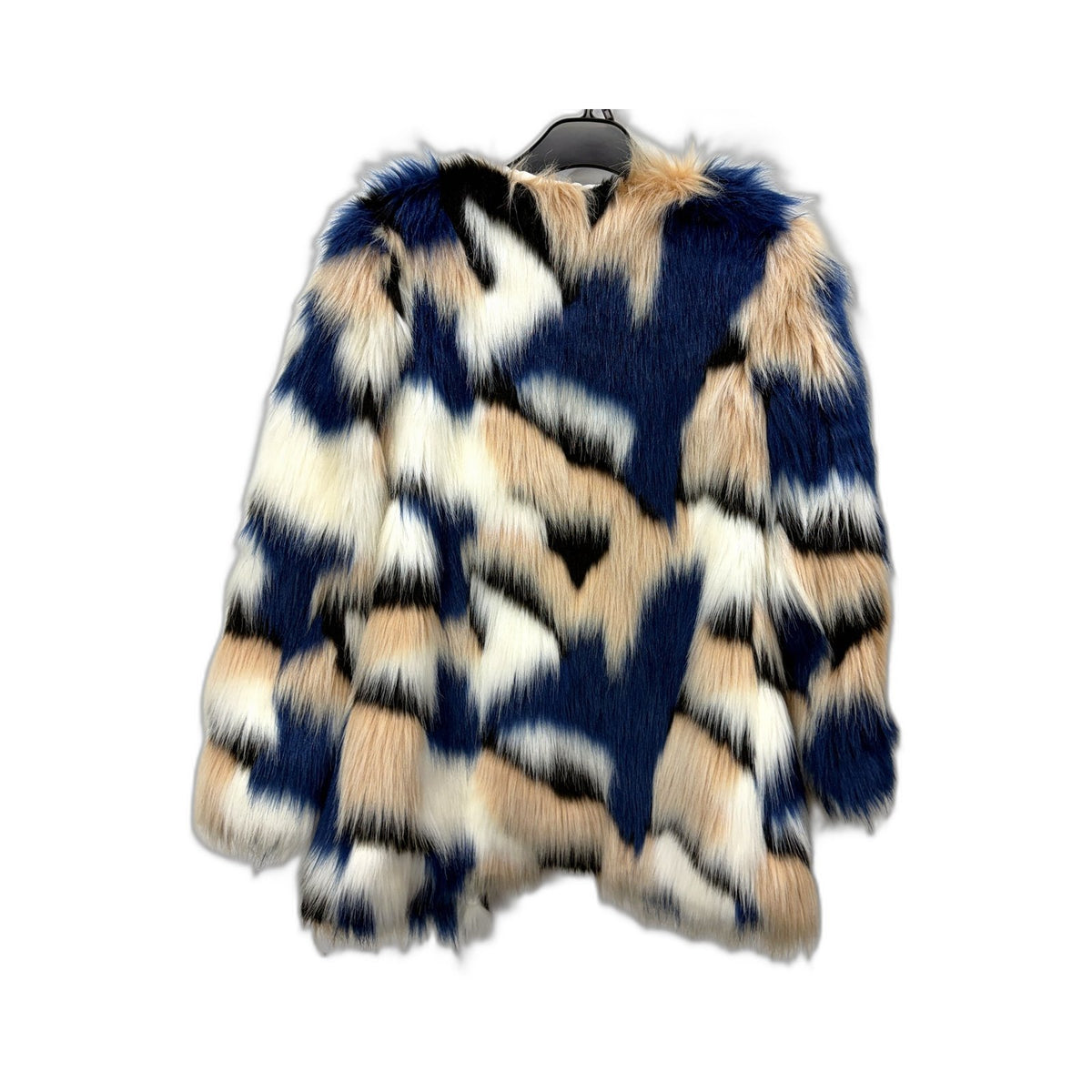 Ebony n Ivory Womens Faux Fur Jacket Patterned Multi Color Size Small